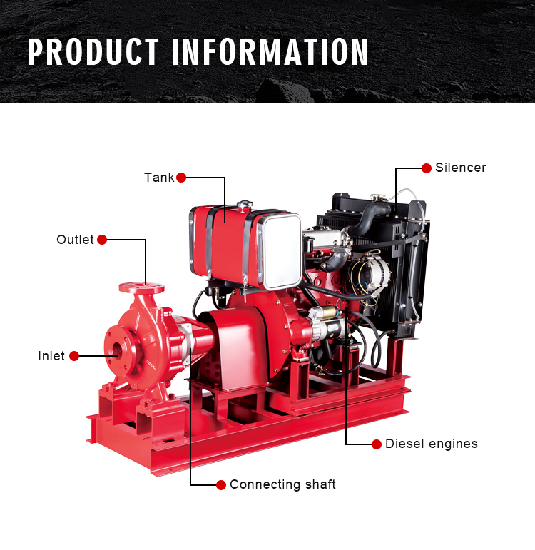 Horizontal Bare Shaft Diesel Engines Pump for Fire Fighting